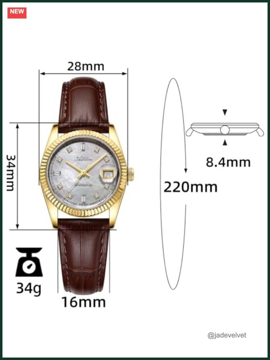 Luxury Small Wrist Watch for Women Genuine Leather Swiss Quartz 28MM